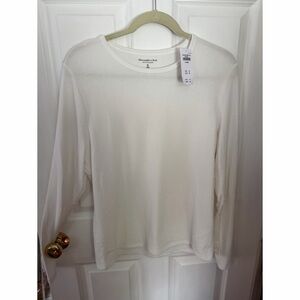 Abercrombie & Fitch Women's Cream Long Sleeve Tee